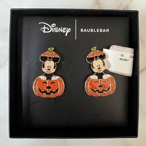 Disney BaubleBar Pumpkin Jack O Lantern Mickey Mouse Halloween Earrings